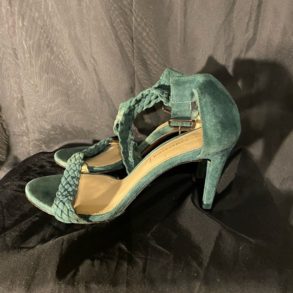 BCBGMaxAzria Green Braided Heels